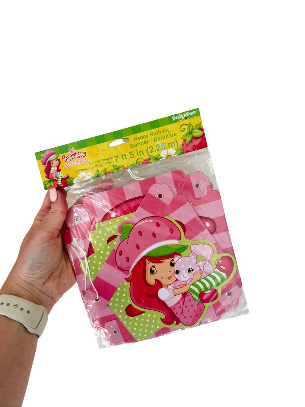 Vintage 2009 Strawberry Shortcake Pink Happy Birthday Banner by DesignWare